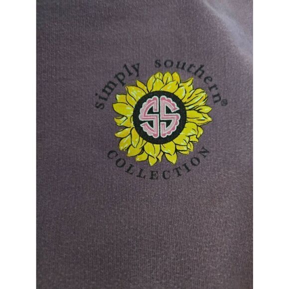 Simply Southern Pullover Hoodie Sweatshirt Purple Sunflowers Dog Camper Size Sma - Picture 4 of 7